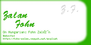 zalan fohn business card